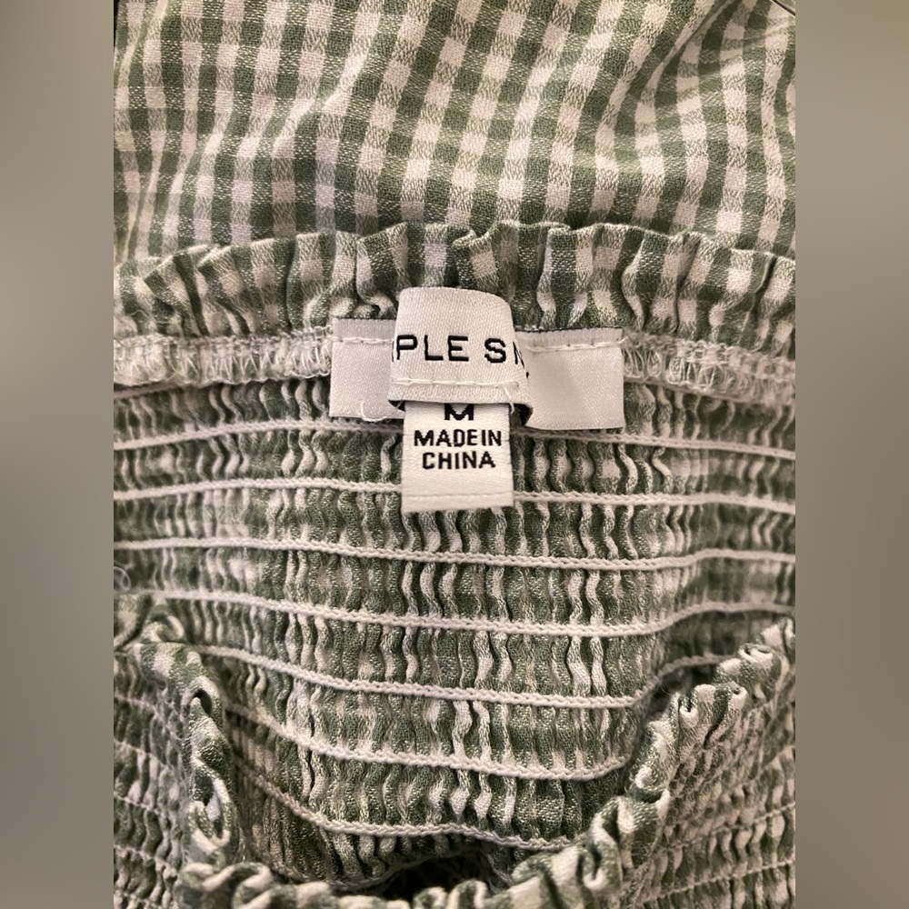 Green Mini Checkered Dress - Picture 5 of 5